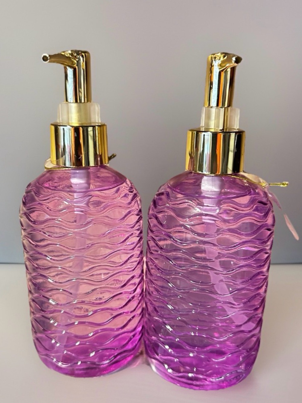 Luxury Purple Glass Soap Dispenser - Women Bath & Body 2-Glass Lavender Handsoap